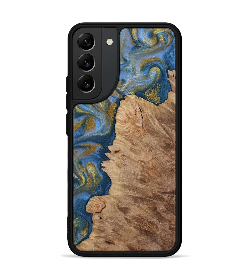 Galaxy S22 Plus Wood Phone Case - Hermon (Teal & Gold, 812769)
