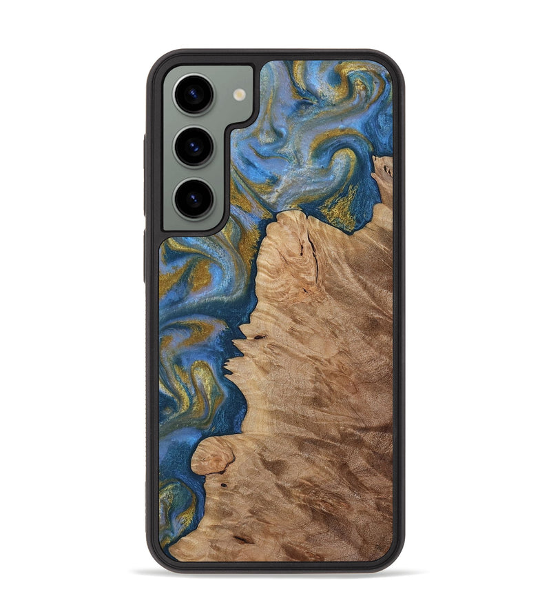 Galaxy S23 Plus Wood Phone Case - Hermon (Teal & Gold, 812769)