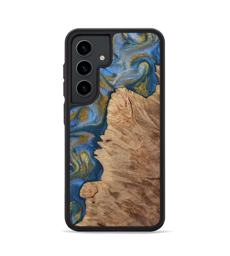 Galaxy S24 Wood Phone Case - Hermon (Teal & Gold, 812769)