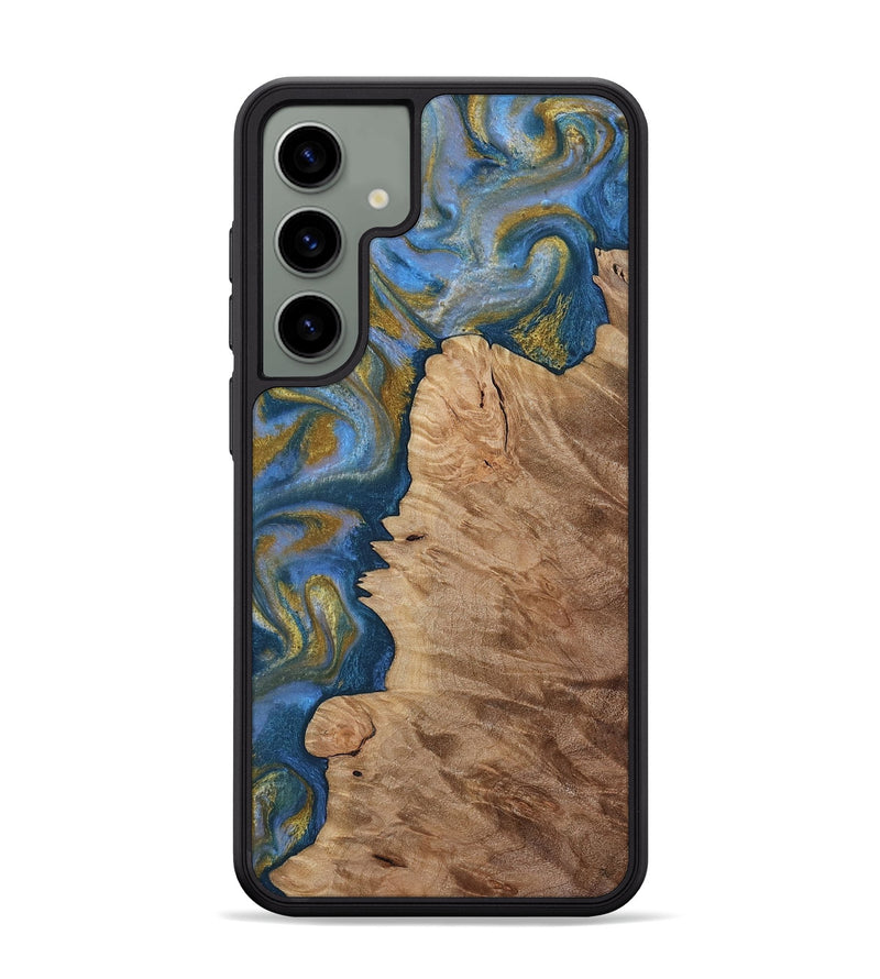 Galaxy S24 Plus Wood Phone Case - Hermon (Teal & Gold, 812769)