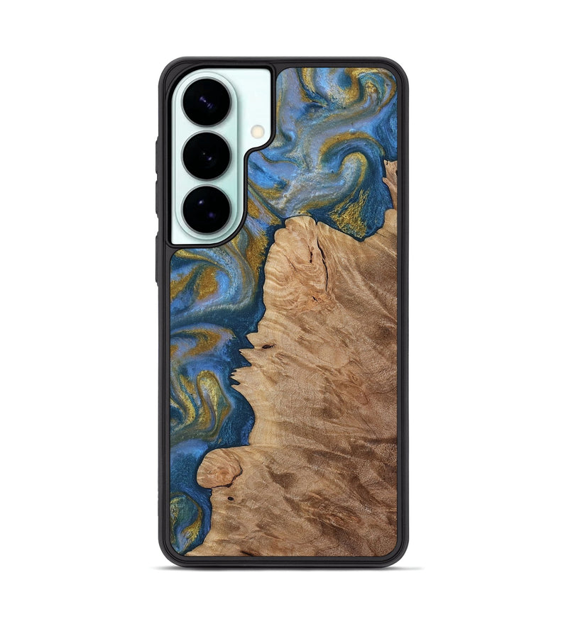 Galaxy S26 Plus Wood Phone Case - Hermon (Teal & Gold, 812769)