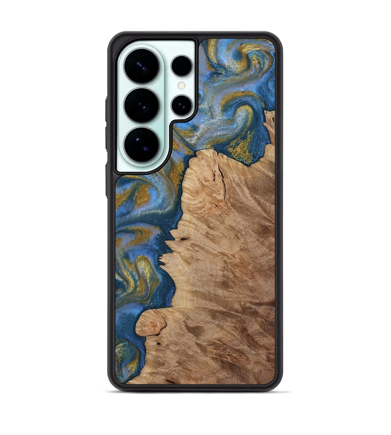 Galaxy S26 Ultra Wood Phone Case - Hermon (Teal & Gold, 812769)
