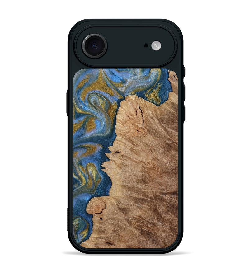 iPhone 17 Air Wood Phone Case - Hermon (Teal & Gold, 812769)