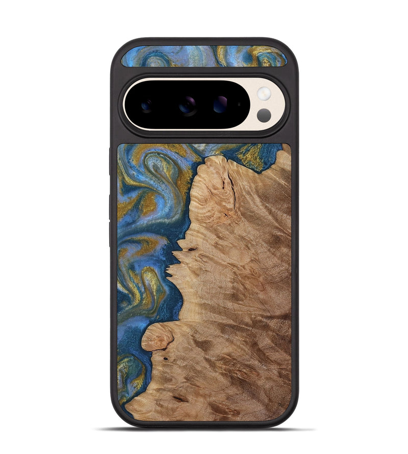 Pixel 10 Wood Phone Case - Hermon (Teal & Gold, 812769)