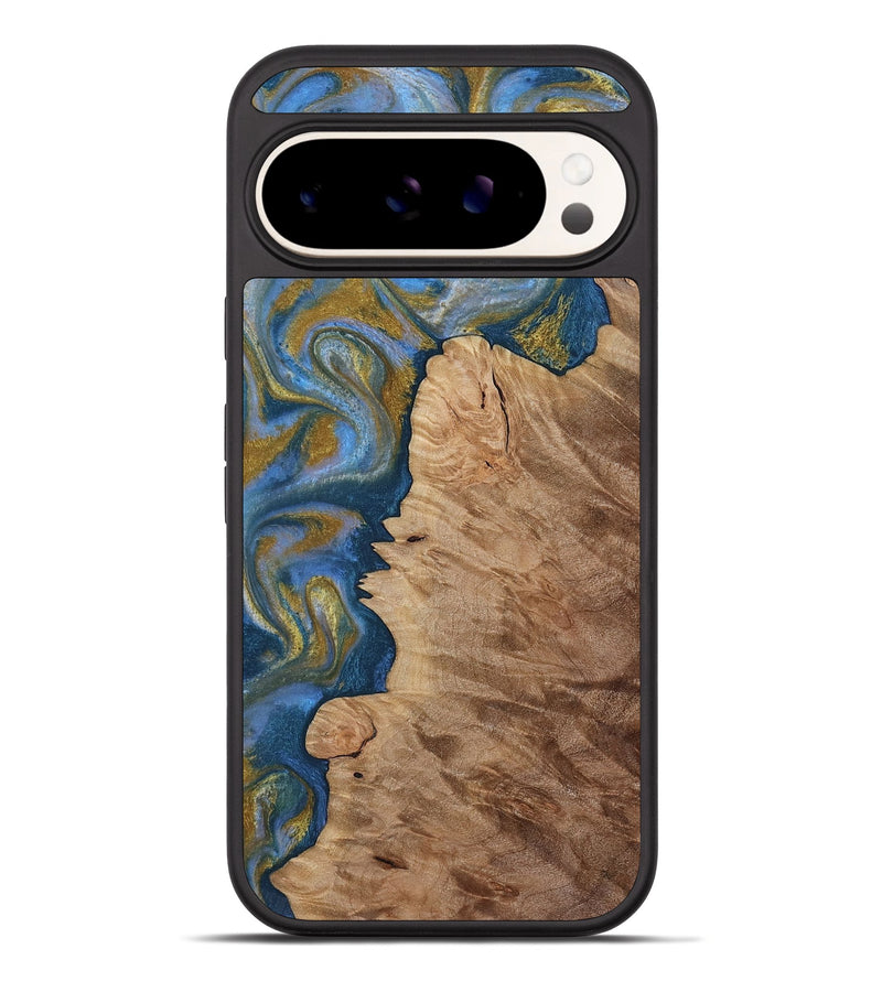 Pixel 10 Pro XL Wood Phone Case - Hermon (Teal & Gold, 812769)