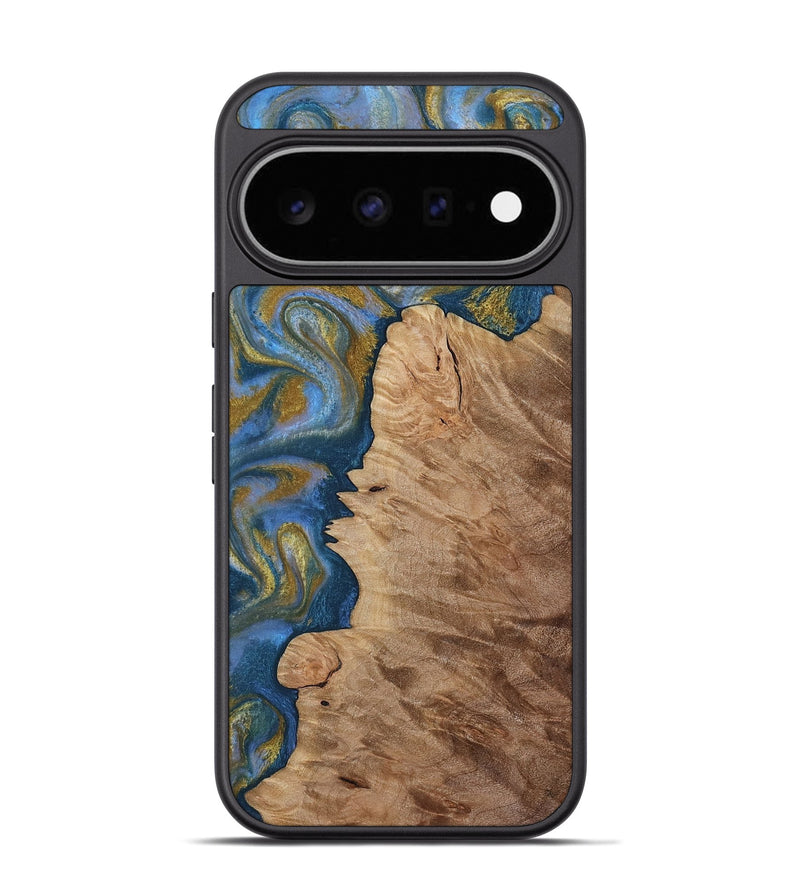 Pixel 11 Pro Wood Phone Case - Hermon (Teal & Gold, 812769)