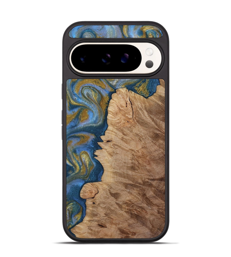 Pixel 9 Pro Wood Phone Case - Hermon (Teal & Gold, 812769)