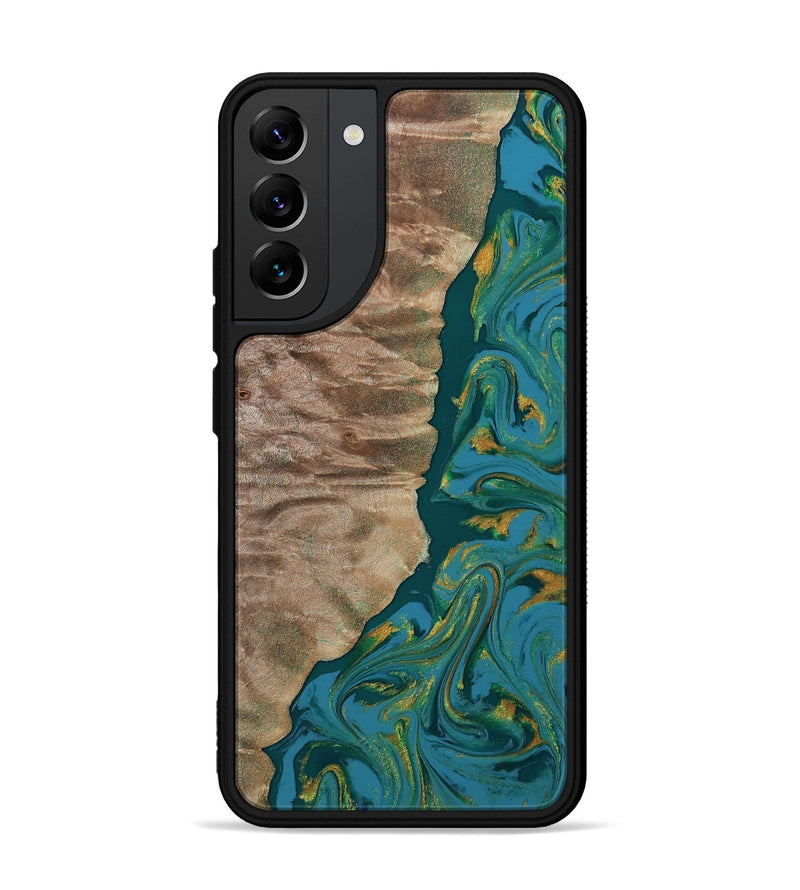 Galaxy S22 Plus Wood Phone Case - Sondra (Teal & Gold, 812771)