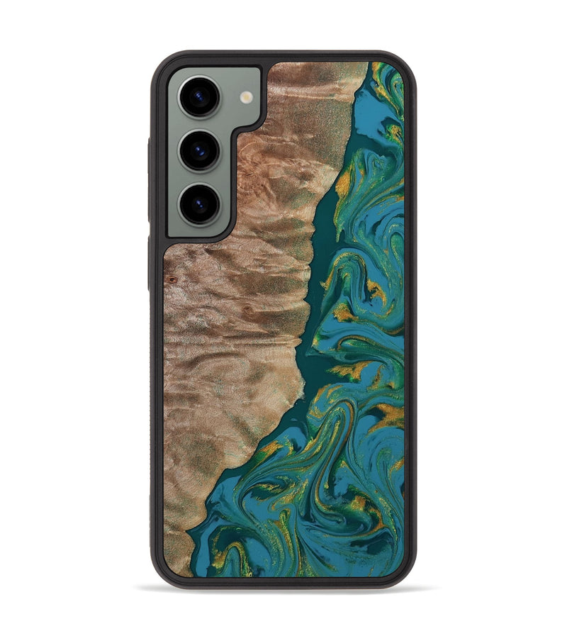 Galaxy S23 Plus Wood Phone Case - Sondra (Teal & Gold, 812771)