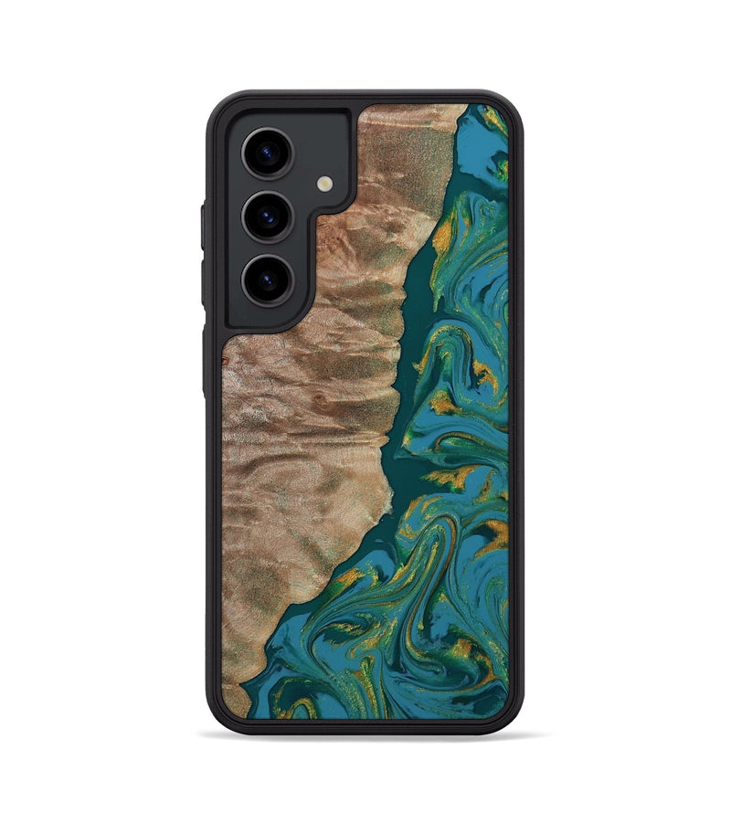 Galaxy S24 Wood Phone Case - Sondra (Teal & Gold, 812771)