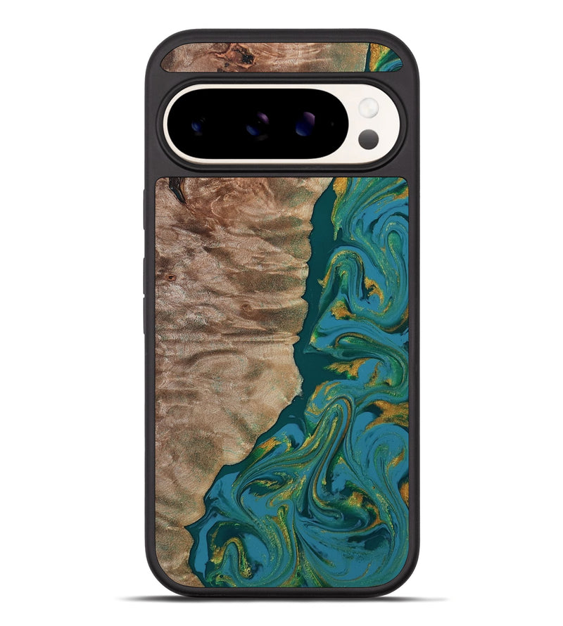 Pixel 10 Pro XL Wood Phone Case - Sondra (Teal & Gold, 812771)