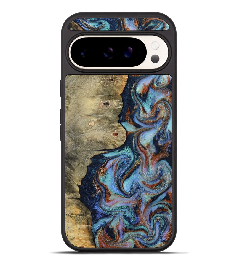 Pixel 10 Pro XL Wood Phone Case - Neriah (Teal & Gold, 812773)