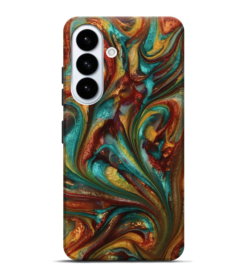 Galaxy S26 Plus ResinArt Live Edge Phone Case - Lucca (Teal & Gold, 812782)