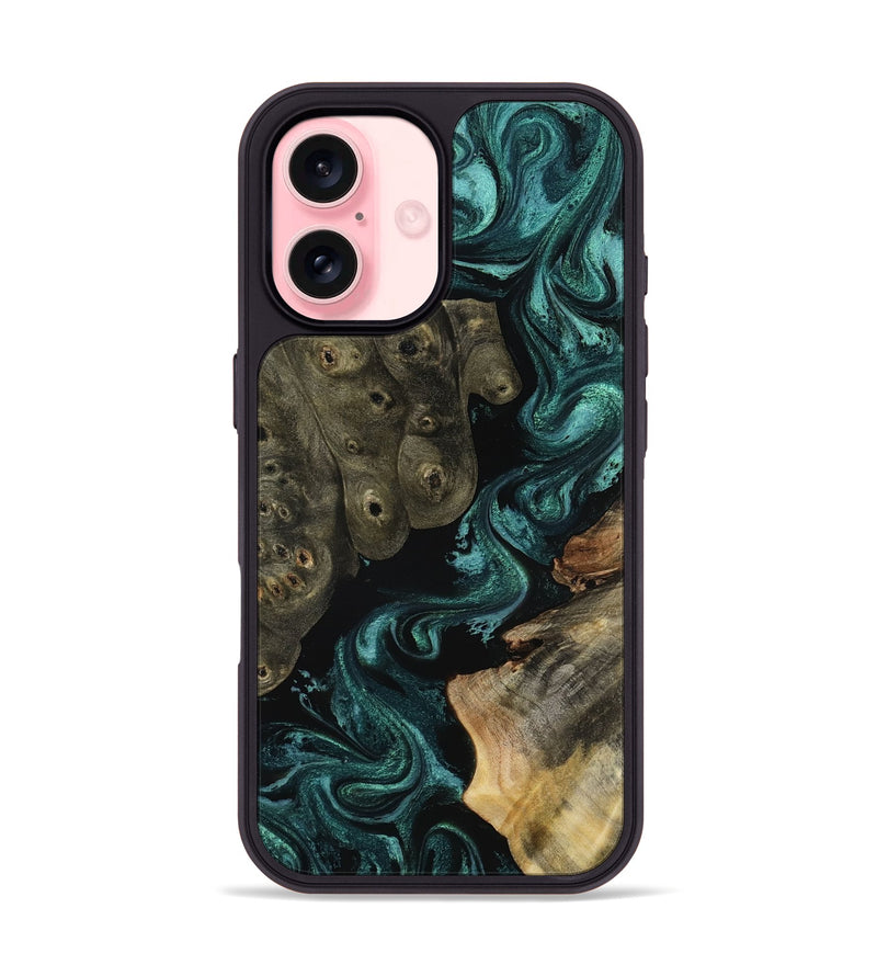 iPhone 16 Wood Phone Case - Judi (Green, 812809)