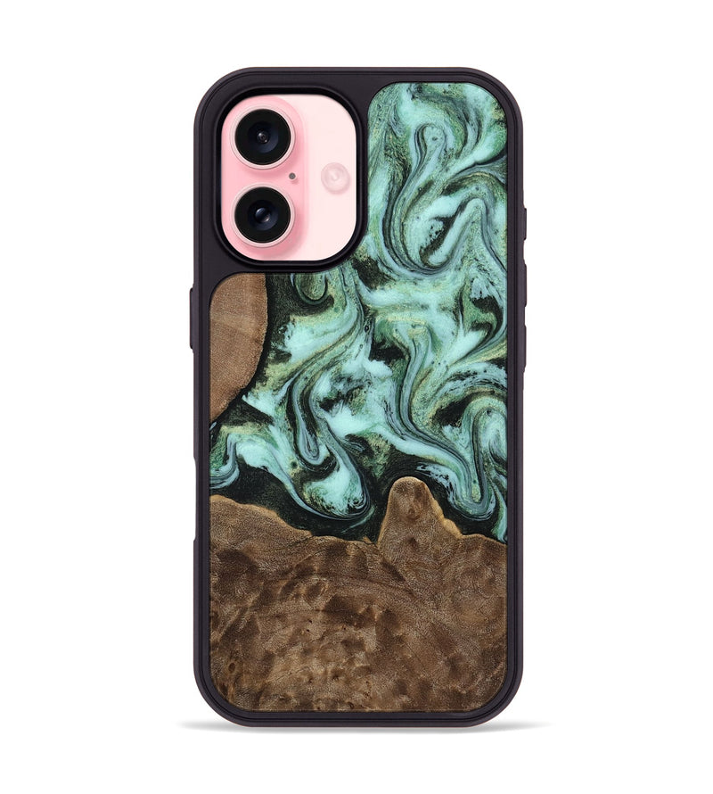iPhone 16 Wood Phone Case - Ozzy (Green, 812812)