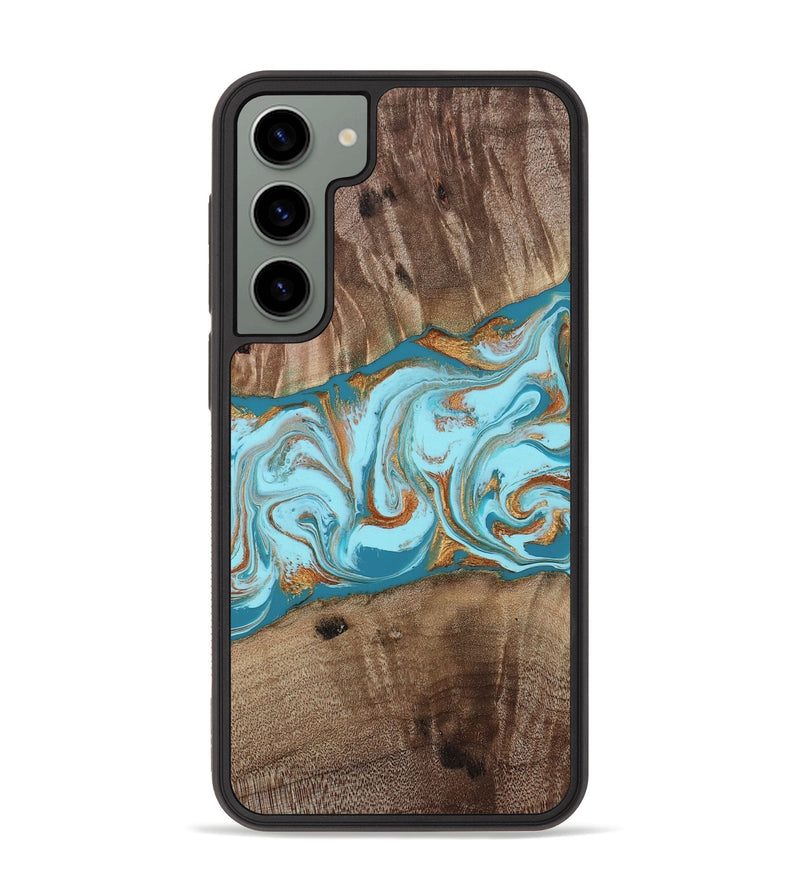 Galaxy S23 Plus Wood Phone Case - Kyson (Teal & Gold, 812813)