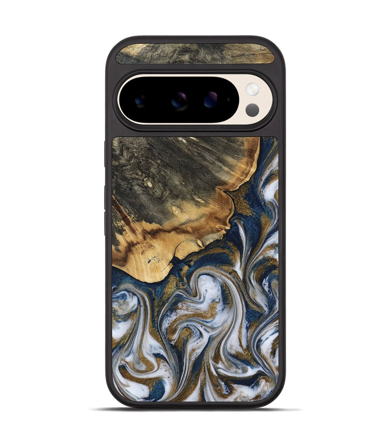 Pixel 10 Pro Wood Phone Case - Melvin (Teal & Gold, 812819)