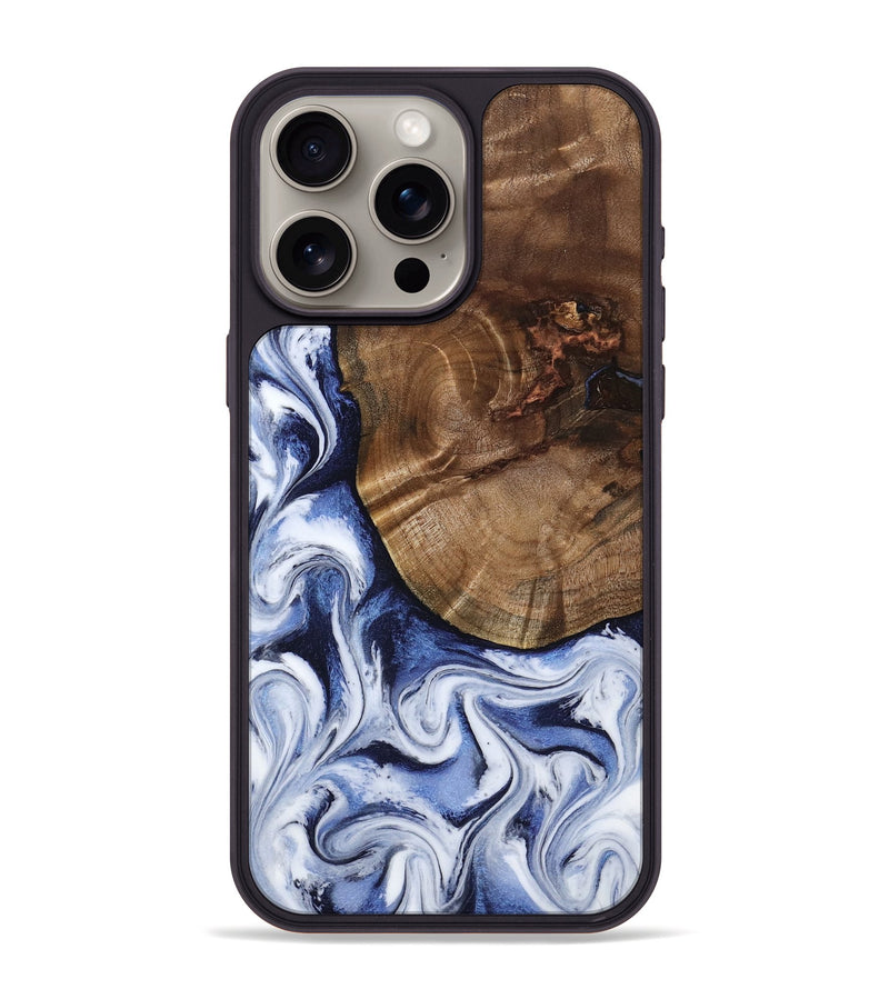 iPhone 15 Pro Max Wood Phone Case - Jaida (Blue, 812842)