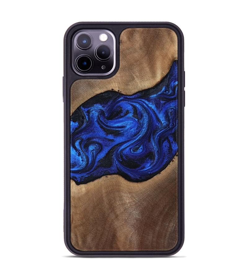 iPhone 11 Pro Max Wood Phone Case - Robbin (Blue, 812843)