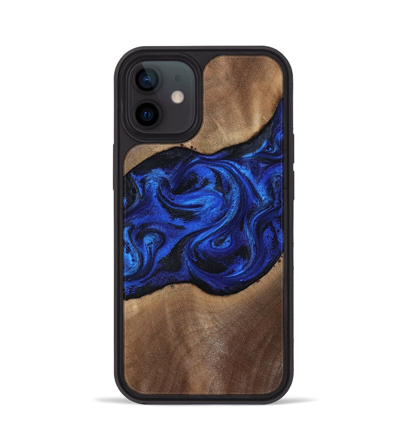iPhone 12 Wood Phone Case - Robbin (Blue, 812843)