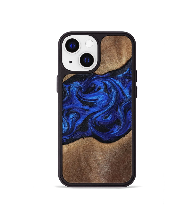 iPhone 13 mini Wood Phone Case - Robbin (Blue, 812843)