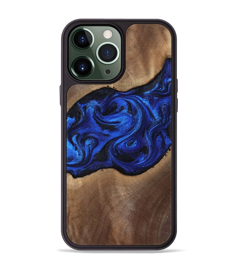 iPhone 13 Pro Max Wood Phone Case - Robbin (Blue, 812843)