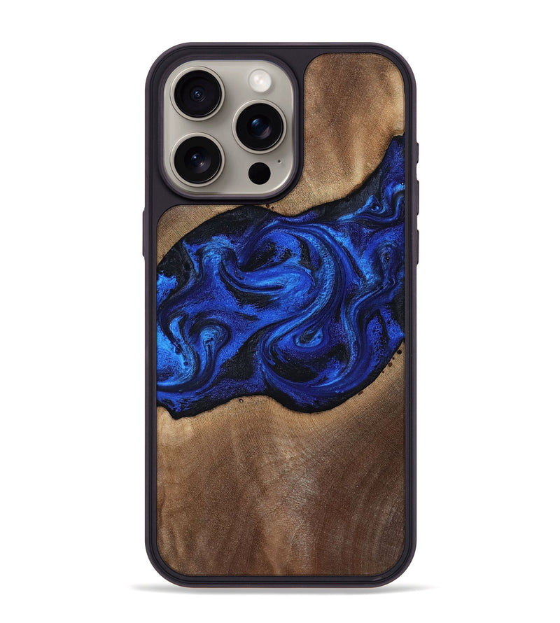 iPhone 15 Pro Max Wood Phone Case - Robbin (Blue, 812843)