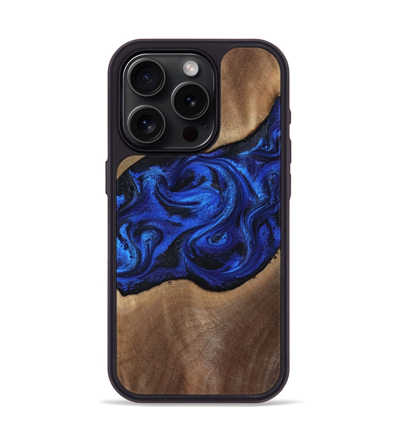 iPhone 15 Pro Wood Phone Case - Robbin (Blue, 812843)