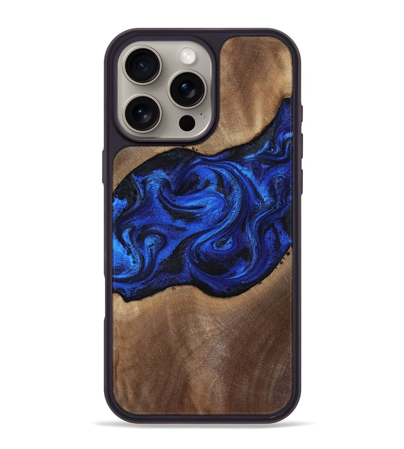 iPhone 16 Pro Max Wood Phone Case - Robbin (Blue, 812843)