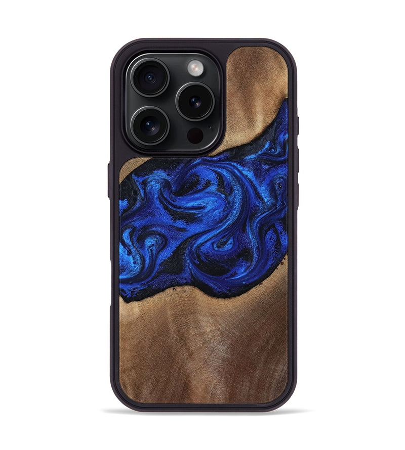 iPhone 16 Pro Wood Phone Case - Robbin (Blue, 812843)