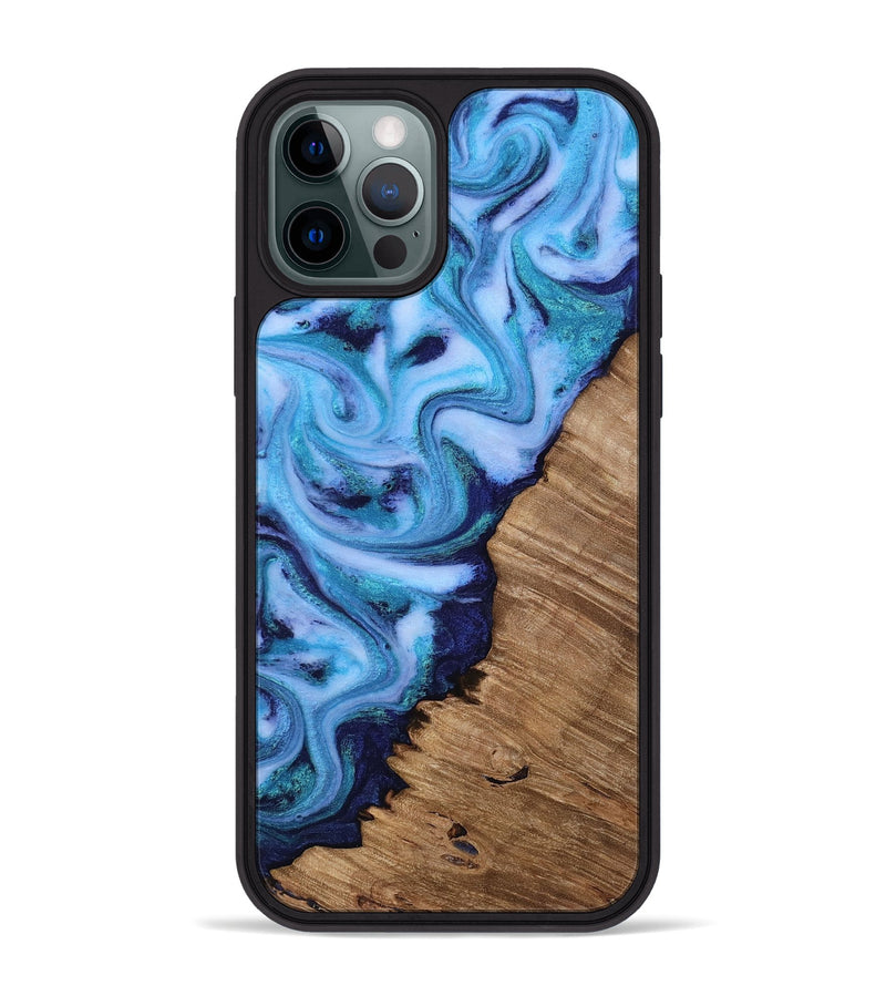 iPhone 12 Pro Max Wood Phone Case - Clair (Blue, 812844)