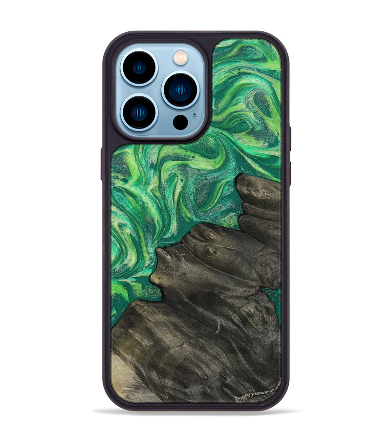 iPhone 14 Pro Max Wood Phone Case - Benicio (Green, 812880)