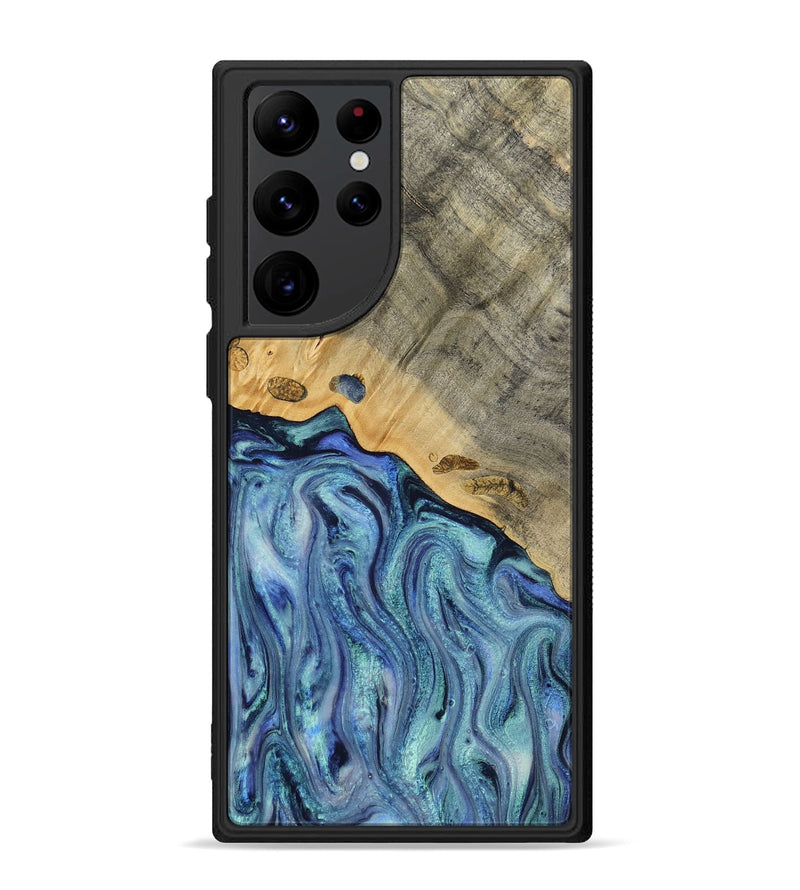 Galaxy S22 Ultra Wood Phone Case - Cecil (Blue, 812912)