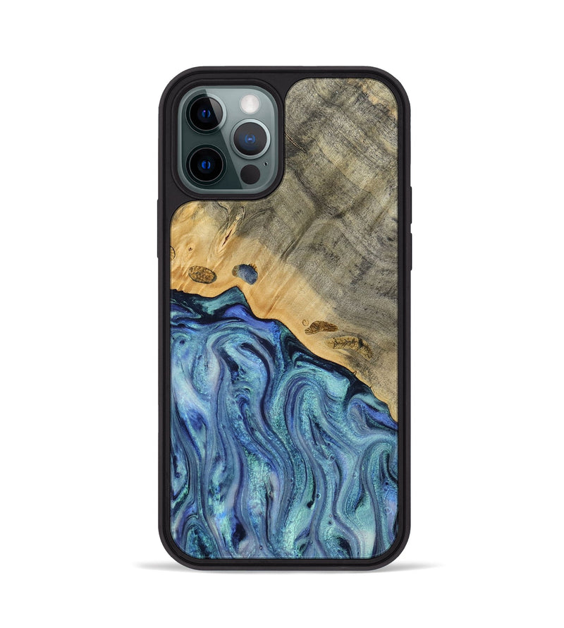 iPhone 12 Pro Wood Phone Case - Cecil (Blue, 812912)