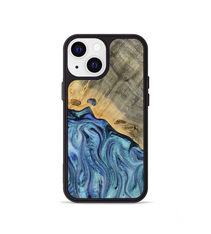 iPhone 13 mini Wood Phone Case - Cecil (Blue, 812912)