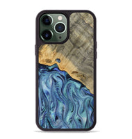 iPhone 13 Pro Max Wood Phone Case - Cecil (Blue, 812912)