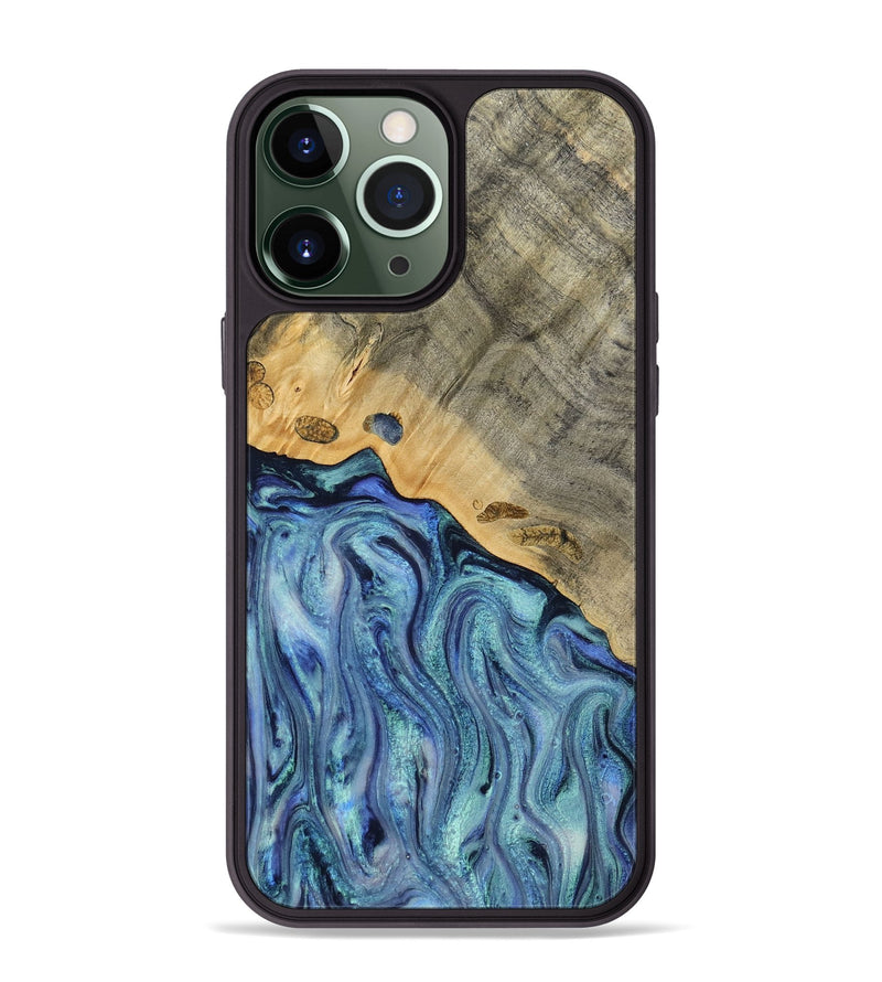 iPhone 13 Pro Max Wood Phone Case - Cecil (Blue, 812912)