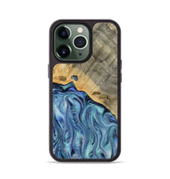 iPhone 13 Pro Wood Phone Case - Cecil (Blue, 812912)
