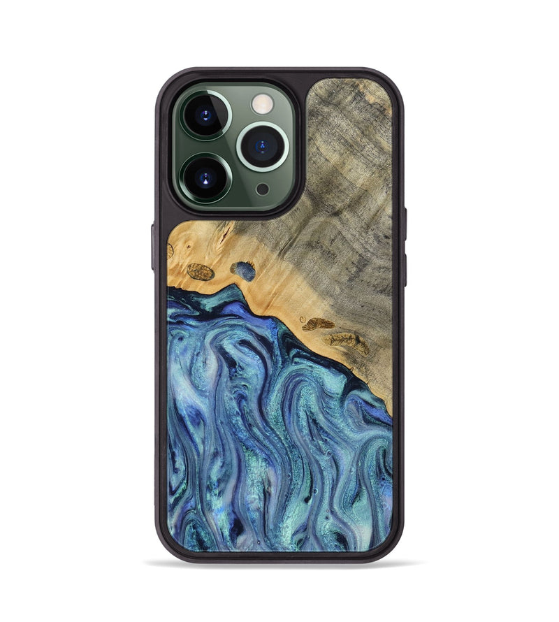 iPhone 13 Pro Wood Phone Case - Cecil (Blue, 812912)