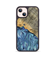 iPhone 14 Wood Phone Case - Cecil (Blue, 812912)