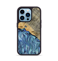 iPhone 14 Pro Wood Phone Case - Cecil (Blue, 812912)