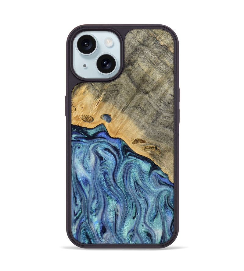 iPhone 15 Wood Phone Case - Cecil (Blue, 812912)