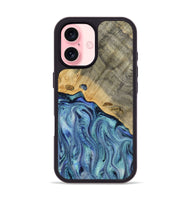 iPhone 16 Wood Phone Case - Cecil (Blue, 812912)