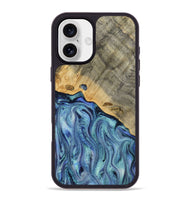 iPhone 16 Plus Wood Phone Case - Cecil (Blue, 812912)
