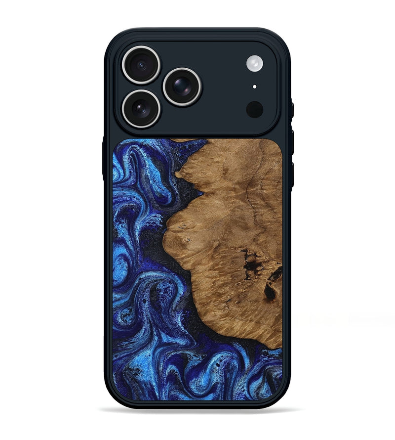 iPhone 17 Pro Max Wood Phone Case - Mintie (Blue, 812913)