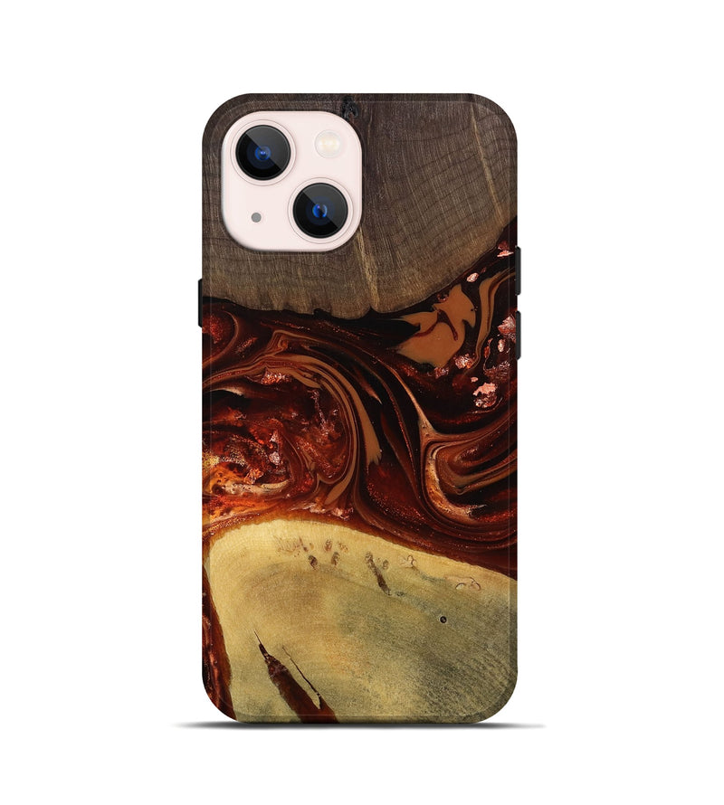 iPhone 13 mini Wood Live Edge Phone Case - Kasen (Red, 812949)