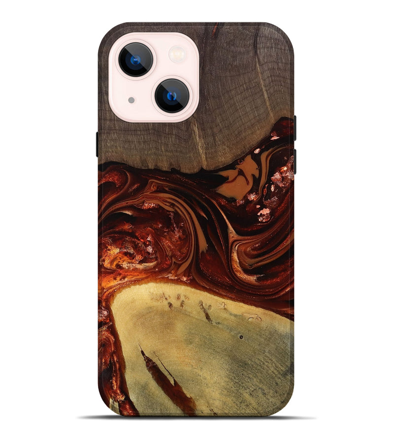 iPhone 14 Plus Wood Live Edge Phone Case - Kasen (Red, 812949)