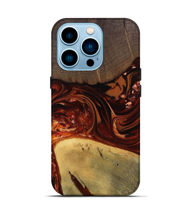 iPhone 14 Pro Wood Live Edge Phone Case - Kasen (Red, 812949)