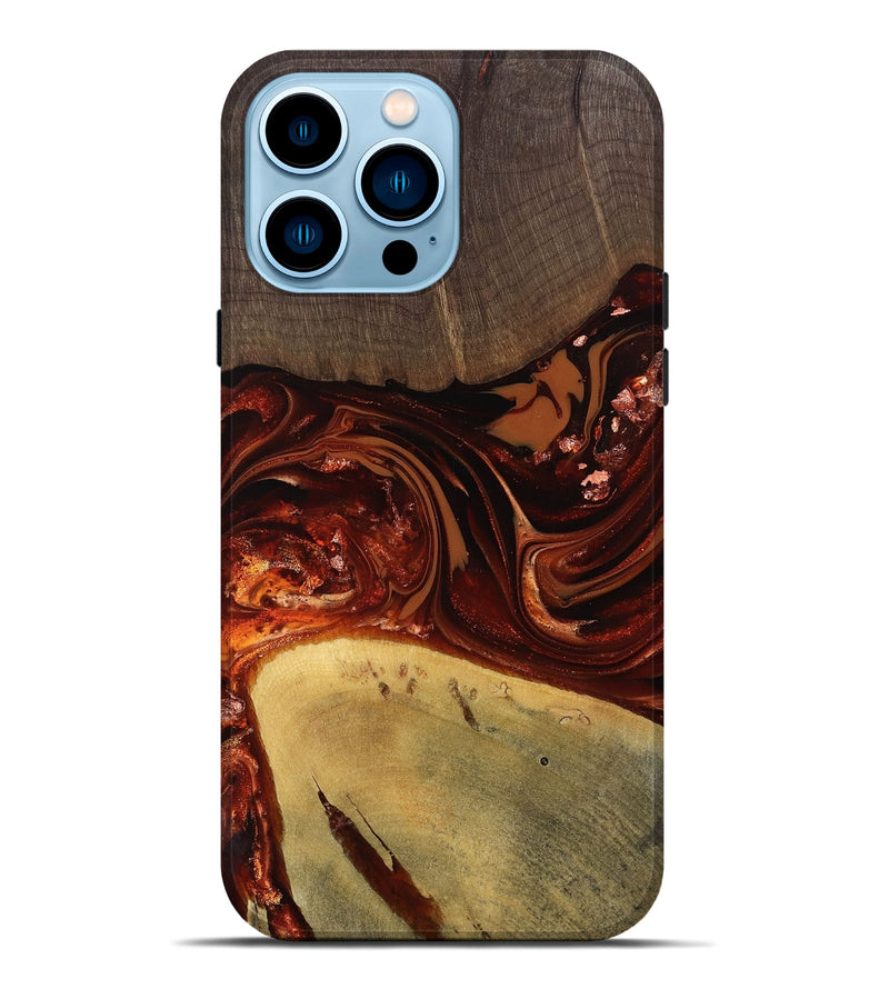 iPhone 14 Pro Max Wood Live Edge Phone Case - Kasen (Red, 812949)