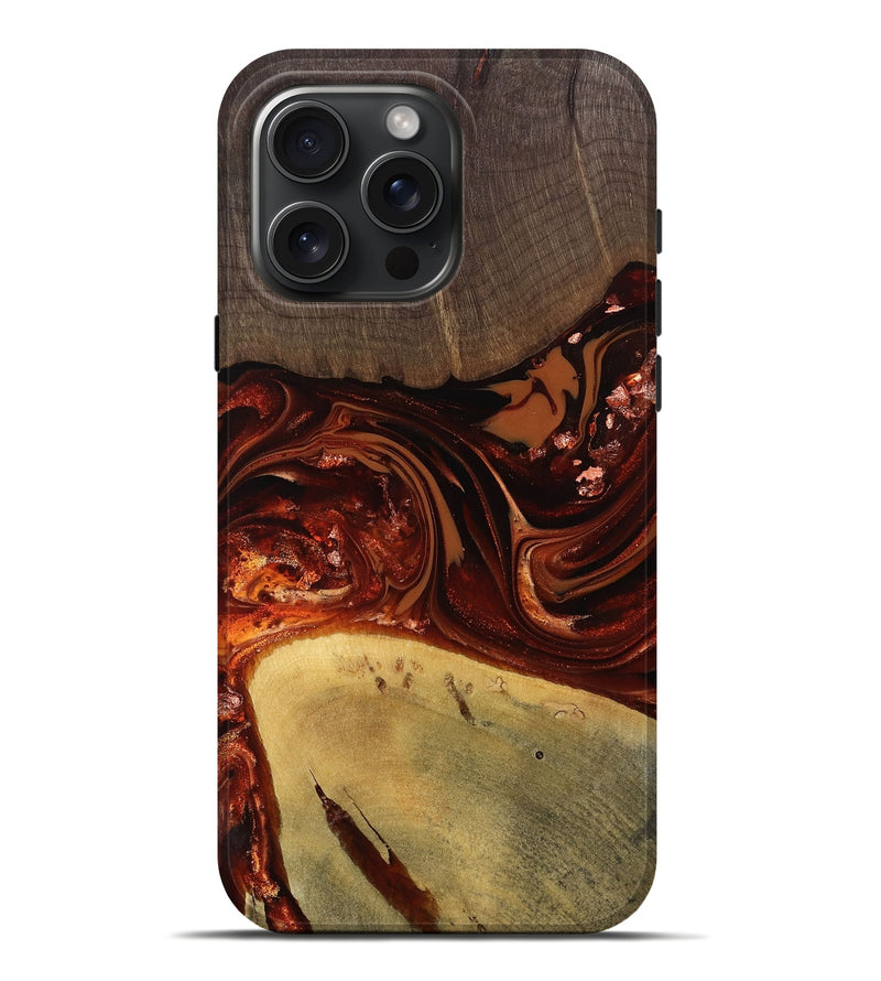iPhone 16 Pro Max Wood Live Edge Phone Case - Kasen (Red, 812949)